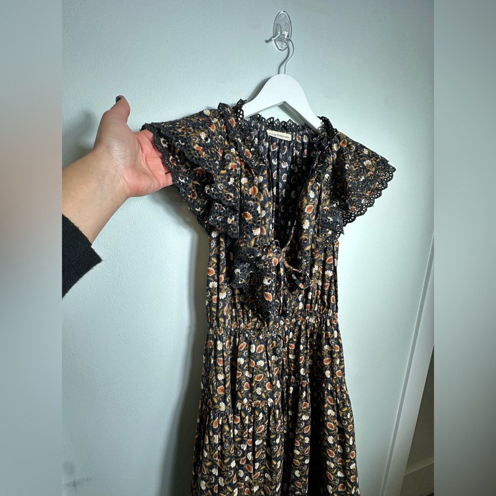 ULLA JOHNSON Yvette Floral Cotton Midi Dress Size 4 - Picture 13 of 17